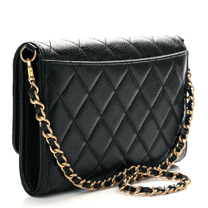 Chanel Caviar Quilted Wallet on Removable Chain Black 3 of 10