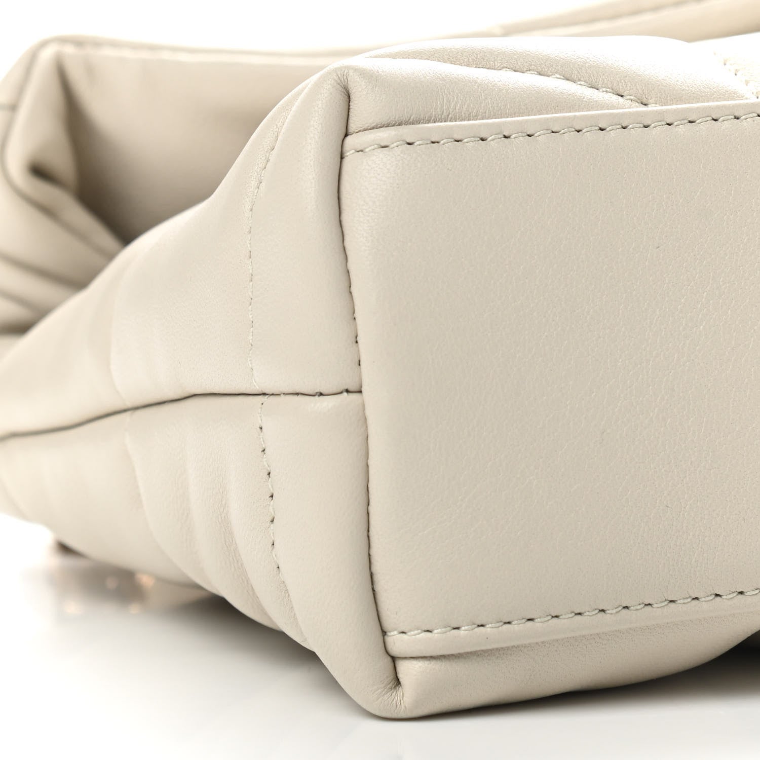 Saint Laurent Lambskin Quilted Toy Loulou Puffer Monogram Chain Satchel Crema Soft 8 of 9