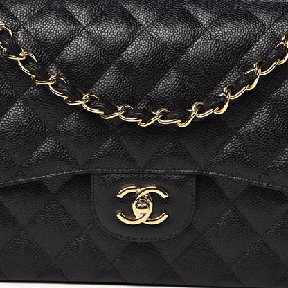 Chanel Caviar Quilted Jumbo Double Flap Black 10 of 11