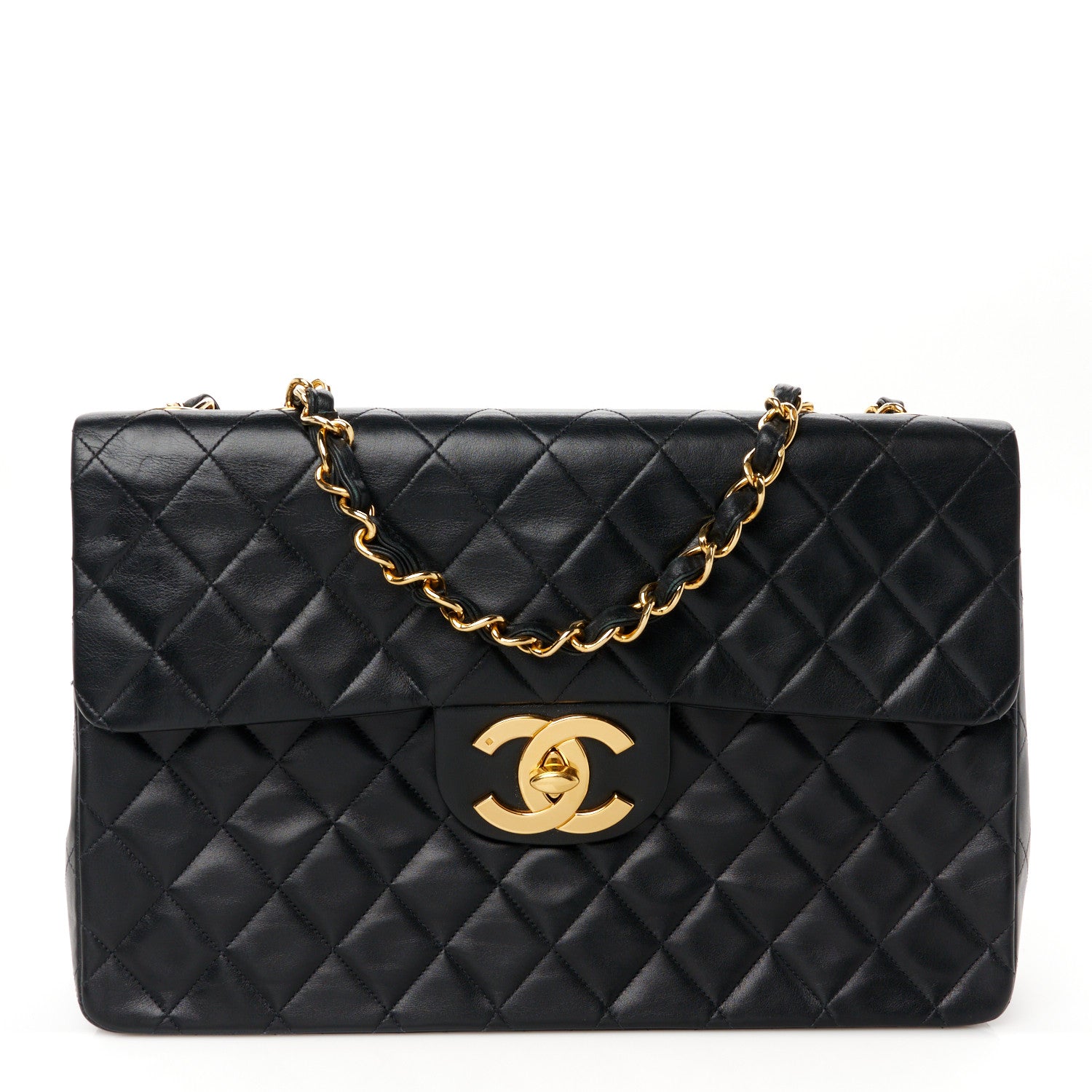 Chanel Lambskin Quilted XL Jumbo Single Flap Black 1 of 11