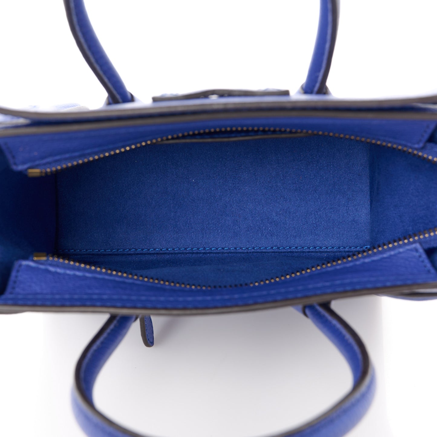 Drummed Calfskin Nano Luggage Indigo