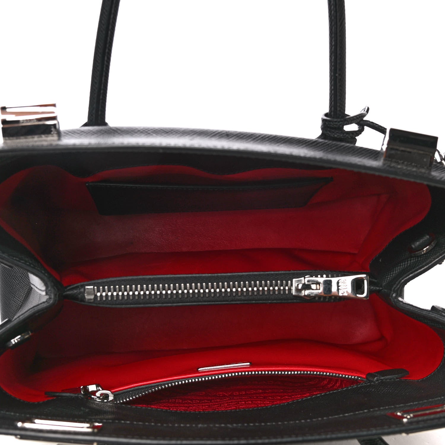 Prada Saffiano Cuir Twin Tote Black 4 of 4