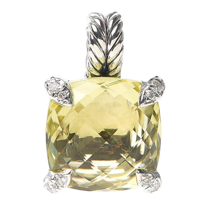 David Yurman Sterling Silver Diamond Lemon Citrine 11mm Chatelaine Pendant 1 of 3