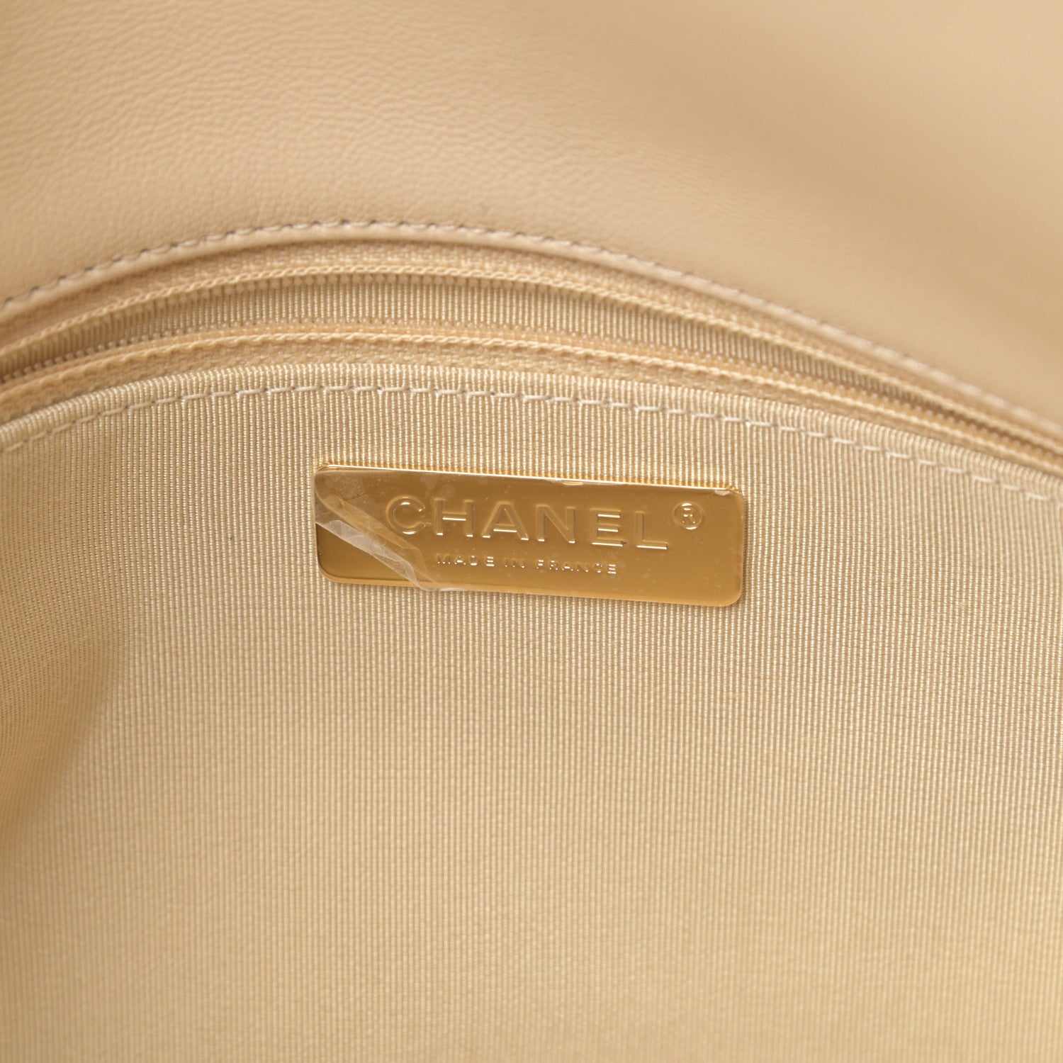 Chanel Lambskin Quilted Large Chanel 19 Flap Beige 6 of 10