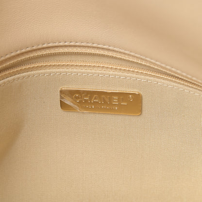 Chanel Lambskin Quilted Large Chanel 19 Flap Beige 6 of 10