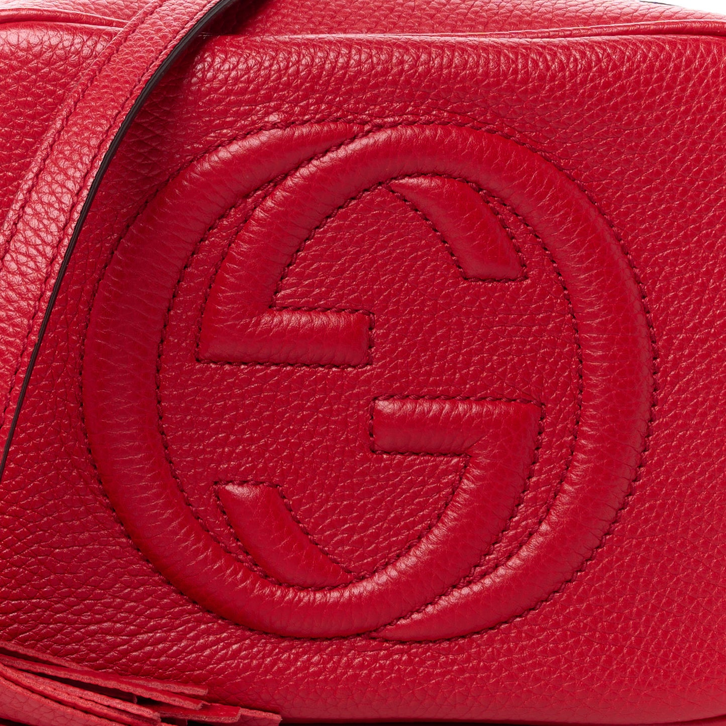 Pebbled Calfskin Small Soho Disco Bag Tabasco Red