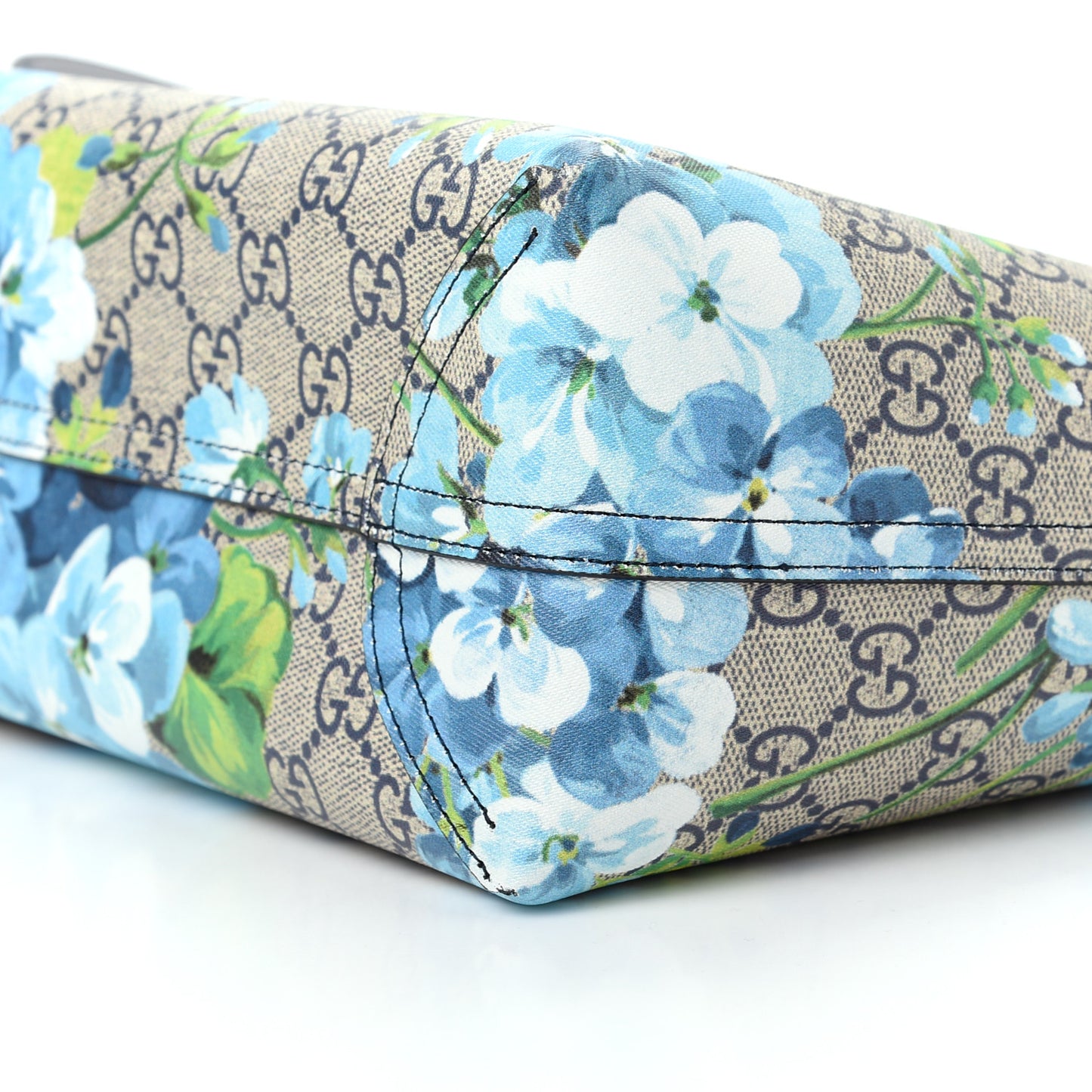 GG Supreme Monogram Blooms Small Reversible Tote Beige Blue Navy
