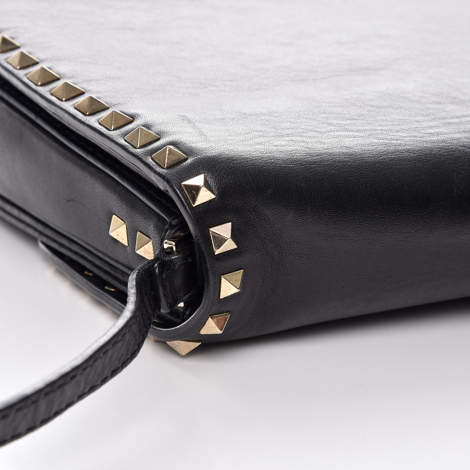 Valentino Garavani Vitello Rockstud Shoulder Flap Bag Black 10 of 10