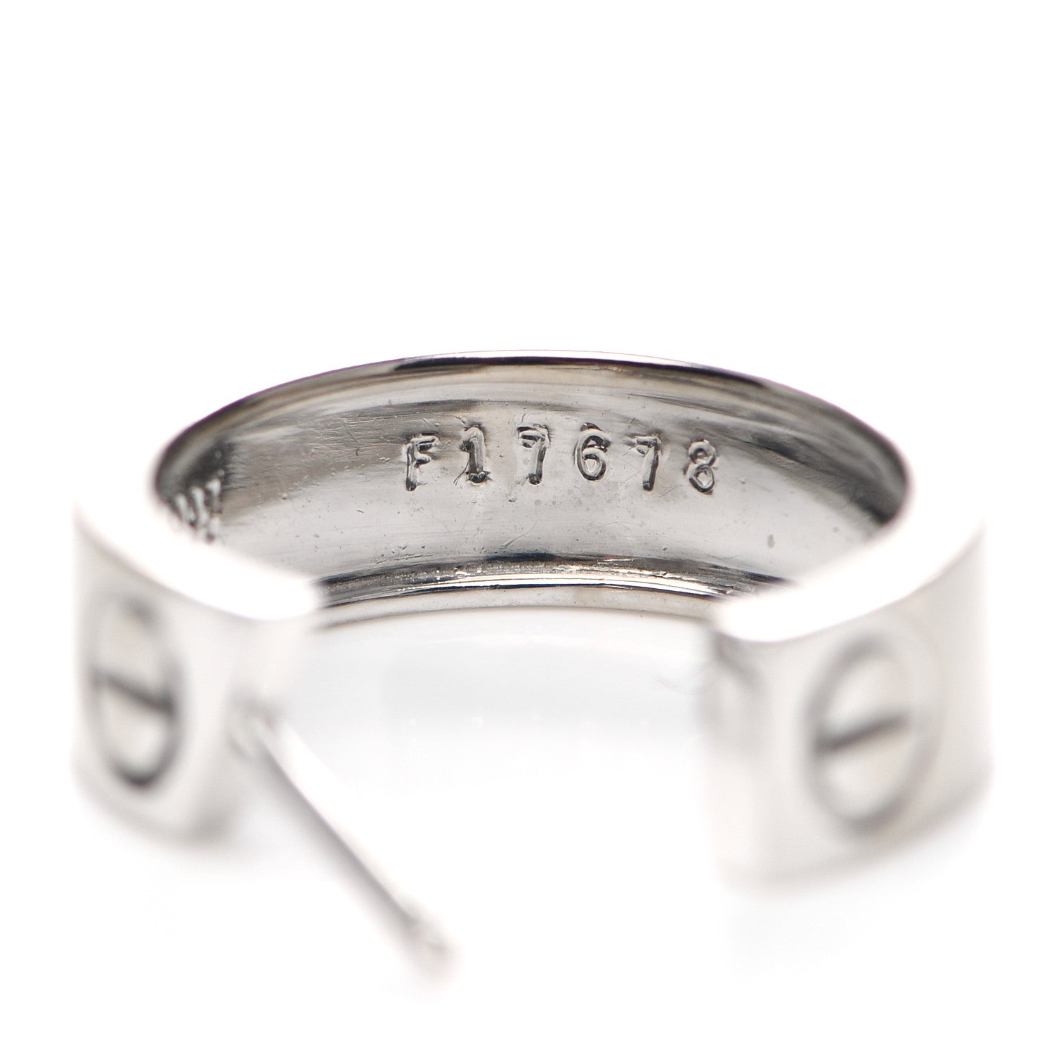 Cartier 18K White Gold 5.5mm LOVE Hoop Earrings 4 of 5