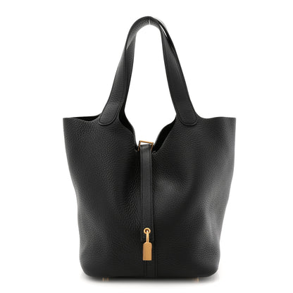 Hermes Taurillon Clemence Picotin Lock 22 MM Black 1 of 11