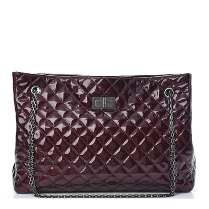 Chanel Patent Calfskin Quilted Reissue 2.55 Tote Burgundy 1 of 15