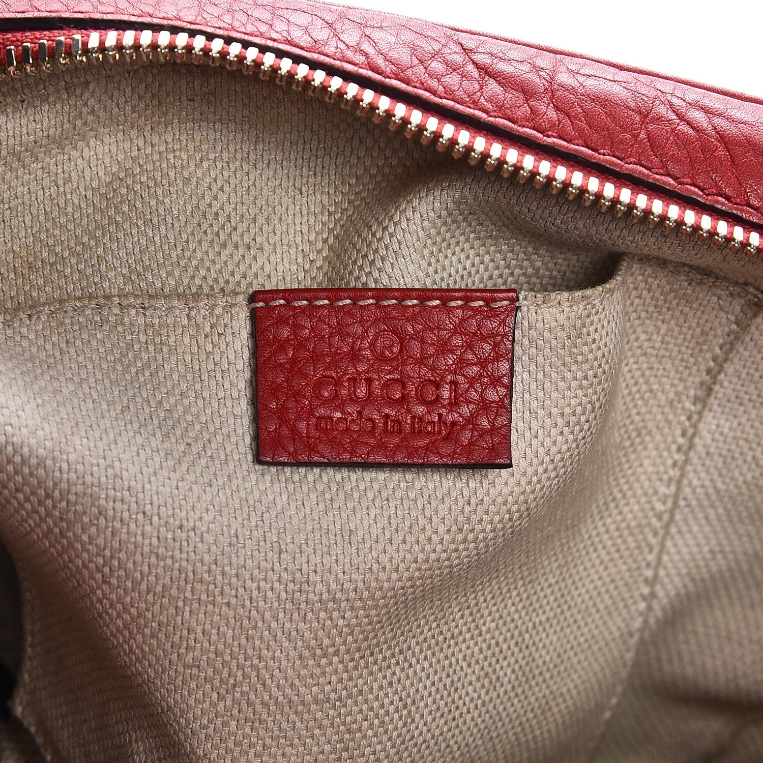 Gucci Pebbled Calfskin Small Soho Disco Bag Vibrant Red 6 of 18
