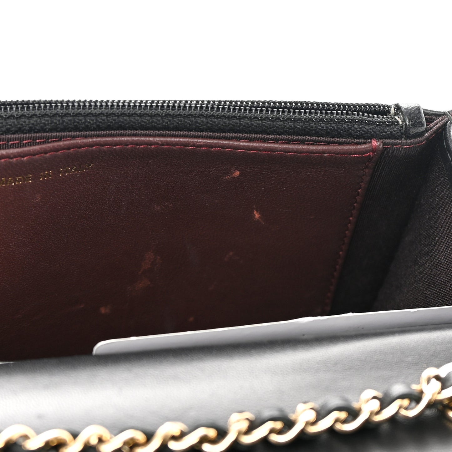 Lambskin Quilted Trendy CC Wallet On Chain WOC Black