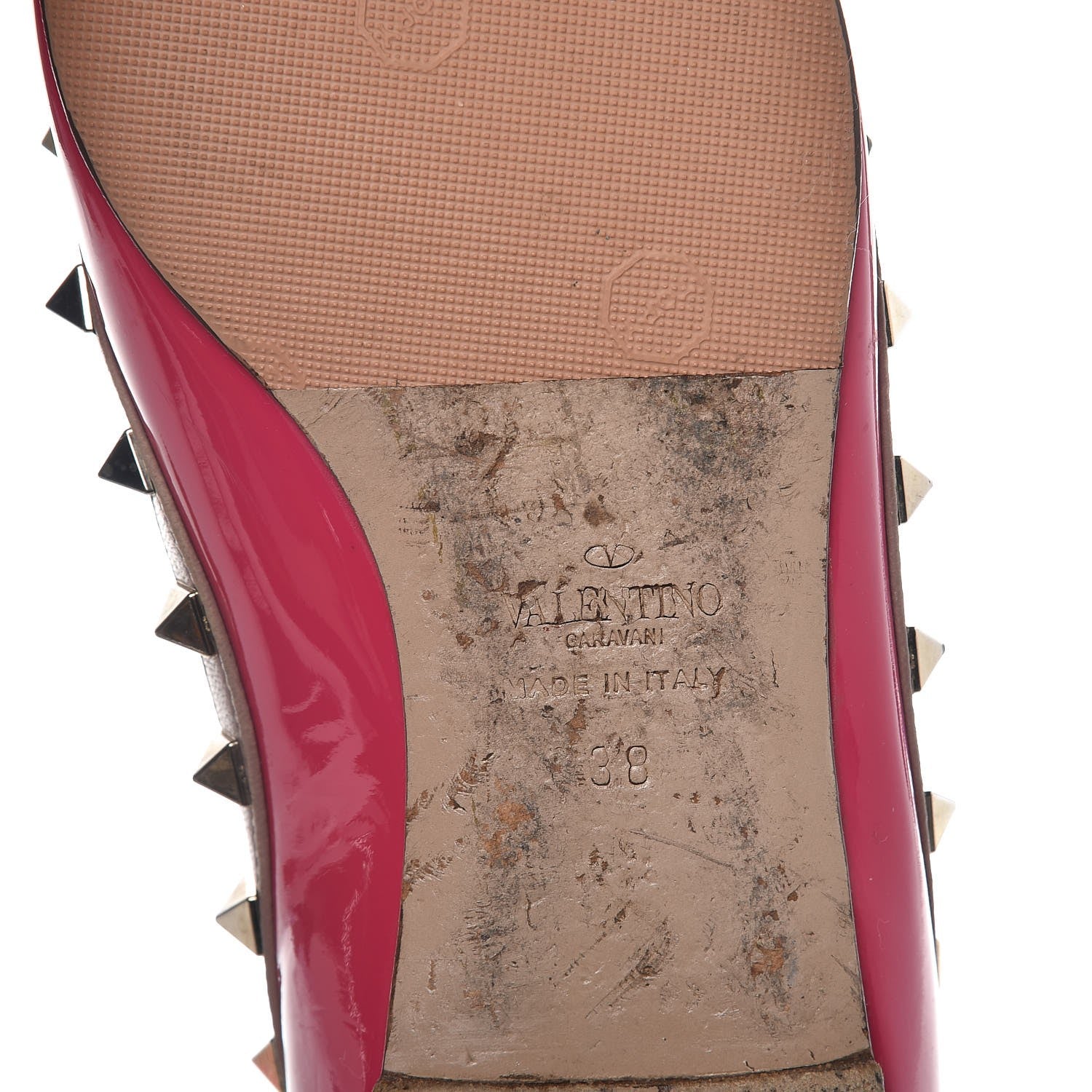 Valentino Garavani Patent Nappa Rockstud Ballerina Flats 38 Framboise Poudre 8 of 21