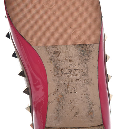 Valentino Garavani Patent Nappa Rockstud Ballerina Flats 38 Framboise Poudre 8 of 21