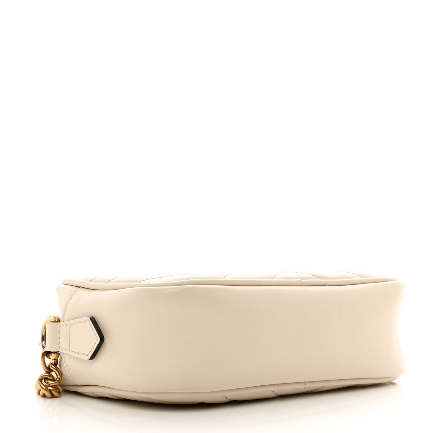 Calfskin Matelasse Mini GG Marmont Chain Shoulder Bag White