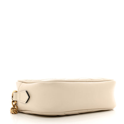Gucci Calfskin Matelasse Mini GG Marmont Chain Shoulder Bag White 4 of 10
