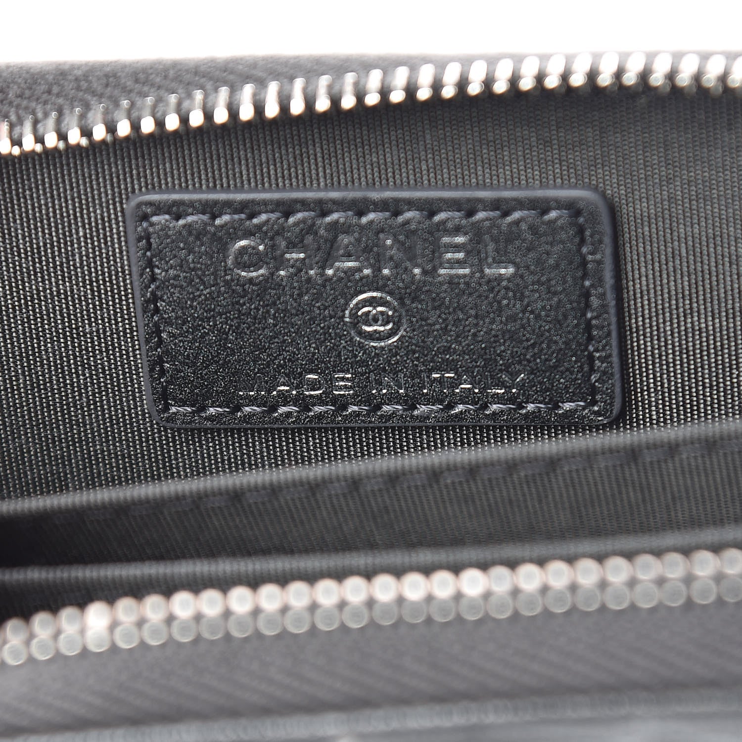 Chanel Goatskin Camellia Embossed Zip Coin Purse Anthracite 6 of 8