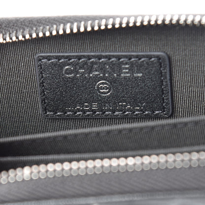 Chanel Goatskin Camellia Embossed Zip Coin Purse Anthracite 6 of 8