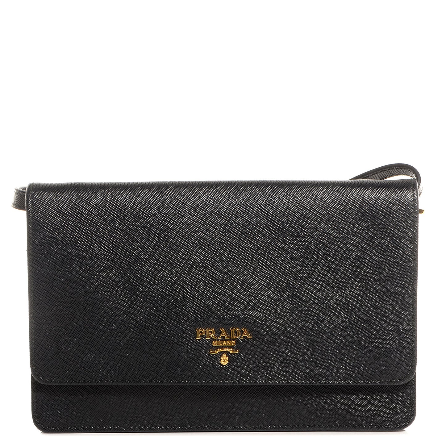 Saffiano Metal Flap Wallet Nero Black