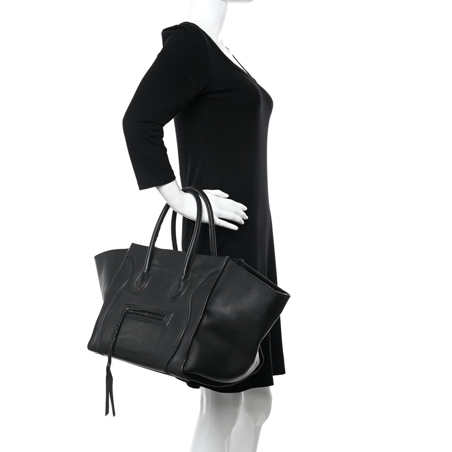 Supple Calfskin Medium Phantom Luggage Black