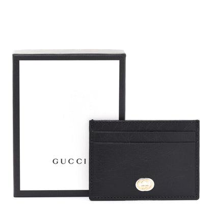 Gucci Fluffy Calfskin Morpheus Card Holder Black 7 of 7