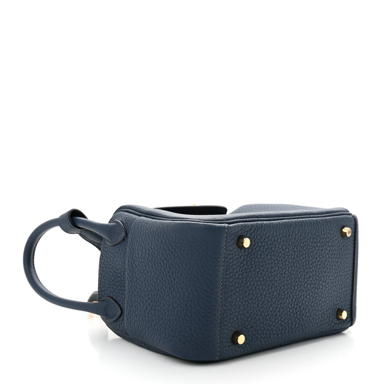 Hermes Taurillon Clemence Mini Lindy 20 Bleu Saphir 4 of 9