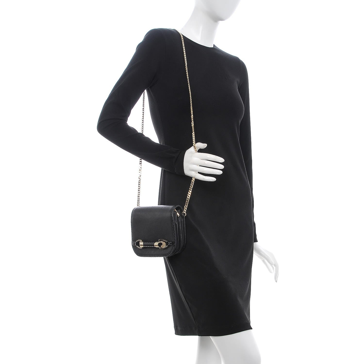 Jimmy Choo Lambskin Elaphe Zadie Flap Bag Black 2 of 7