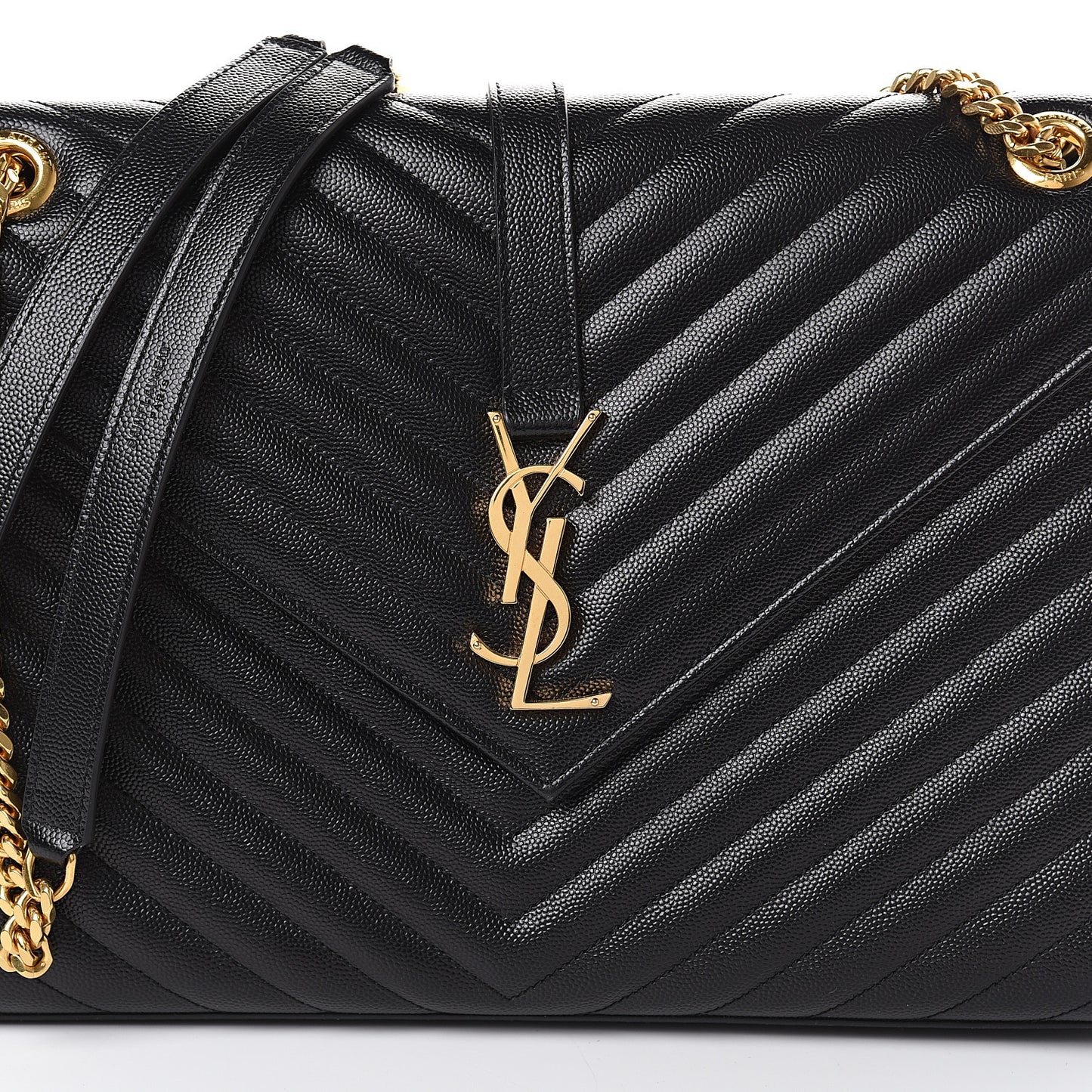 Grain De Poudre Matelasse Chevron Large Monogram Satchel Black