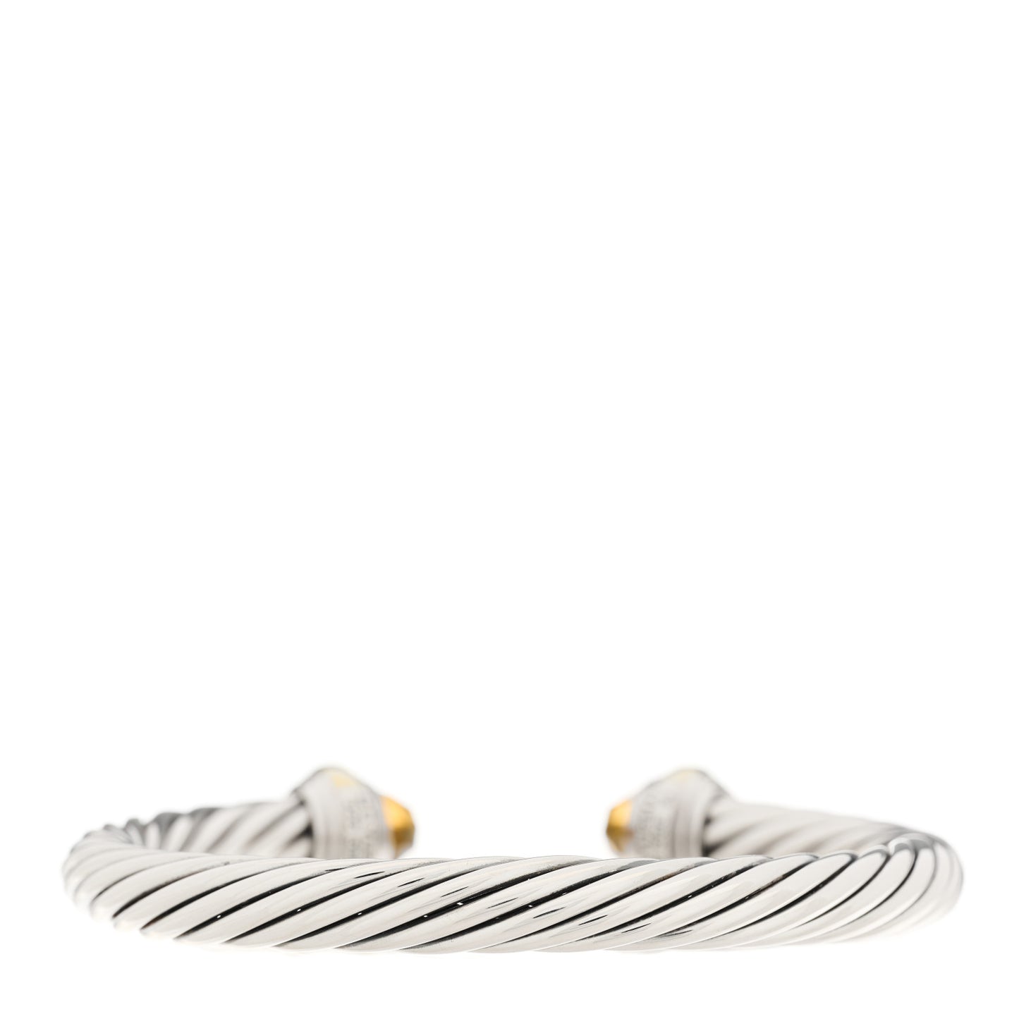 Sterling Silver 14K Yellow Gold Citrine 7mm Cable Classics Bracelet