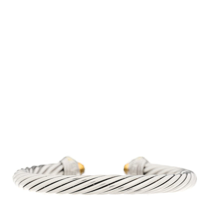 David Yurman Sterling Silver 14K Yellow Gold Citrine 7mm Cable Classics Bracelet 2 of 3