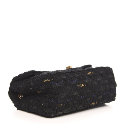 Chanel Tweed Quilted Mini 2.55 Reissue Flap Black Gold Navy 4 of 10