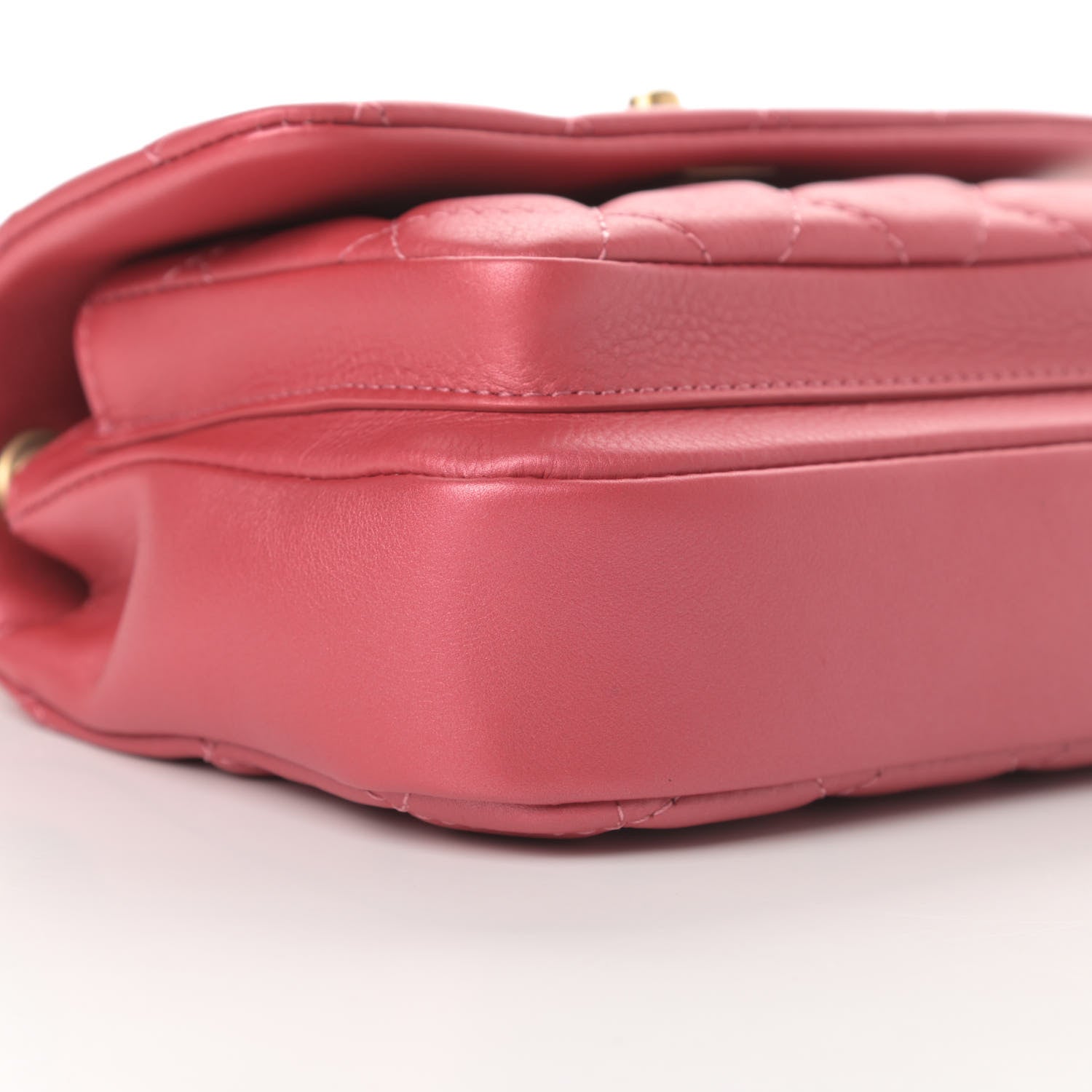 Chanel Calfskin Quilted Top Handle Flap Dark Pink 9 of 13