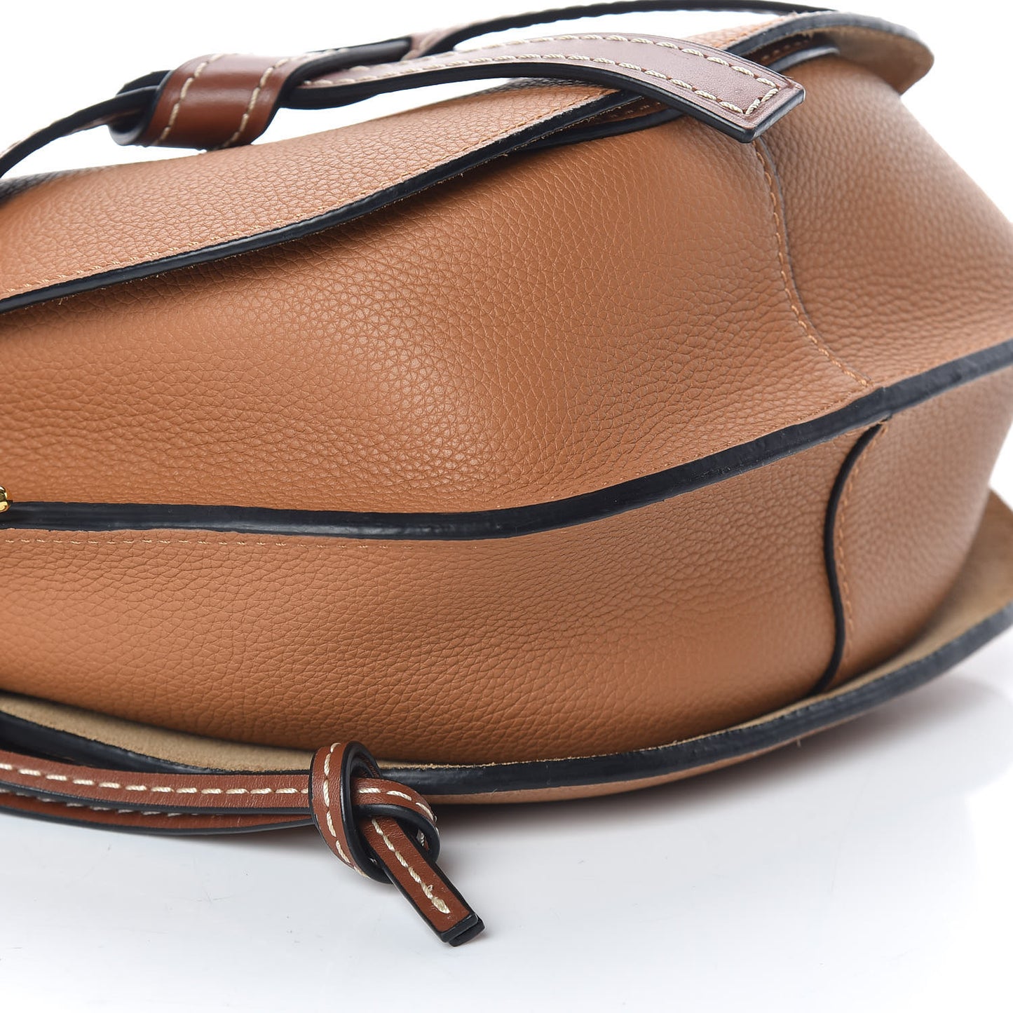 Grained Calfskin Small Gate Crossbody Bag Caramel Pecan