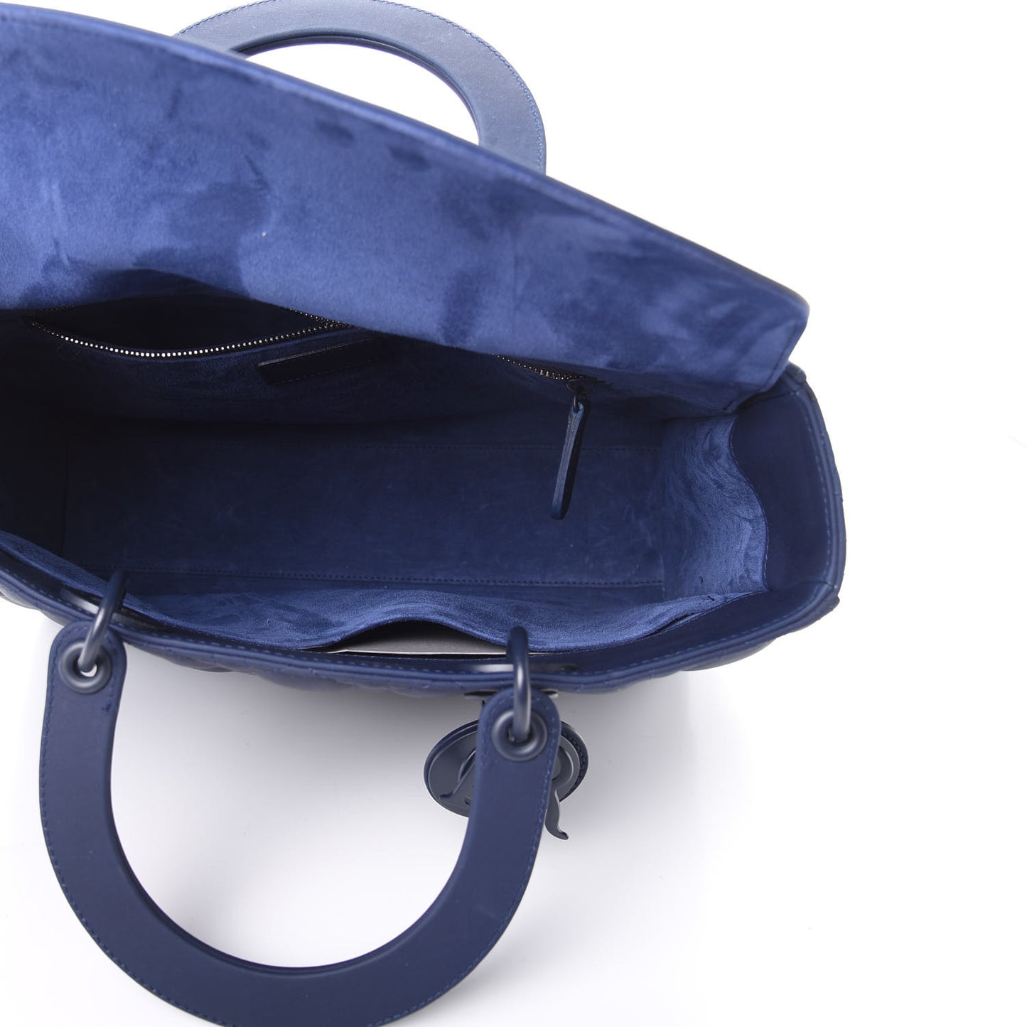 Ultra Matte Calfskin Cannage Large Lady Dior Blue