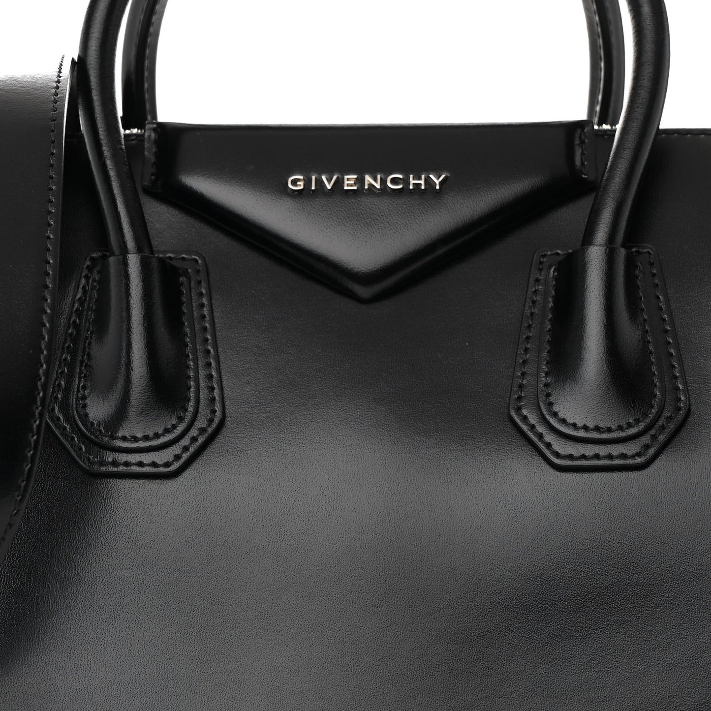 Shiny Lord Calfskin Small Antigona Black