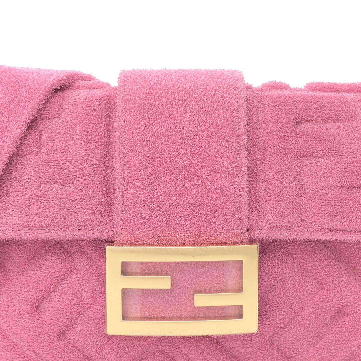 Terry Cloth Vitello Century Matte FF 1974 Embossed Belt Baguette Lollypop