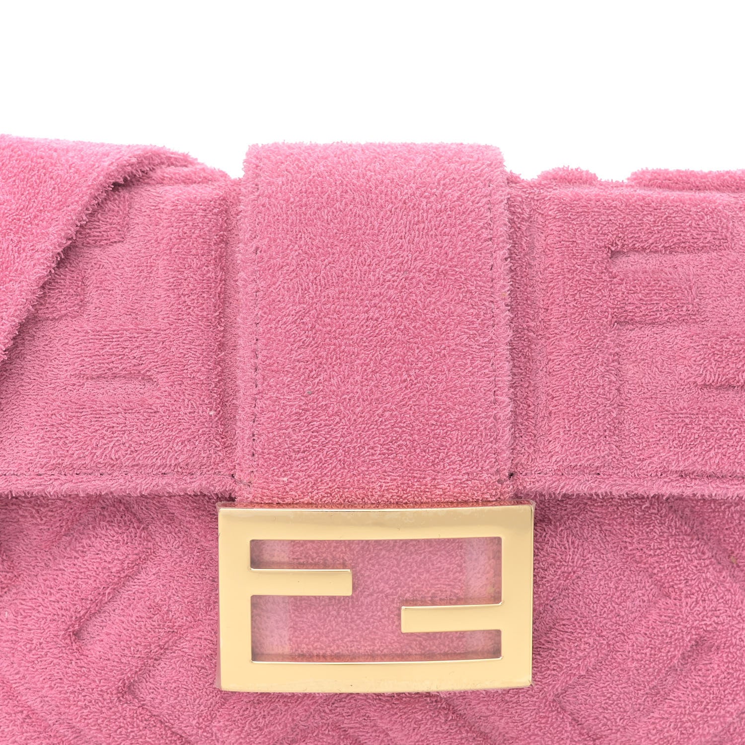 Fendi Terry Cloth Vitello Century Matte FF 1974 Embossed Belt Baguette Lollypop 10 of 10