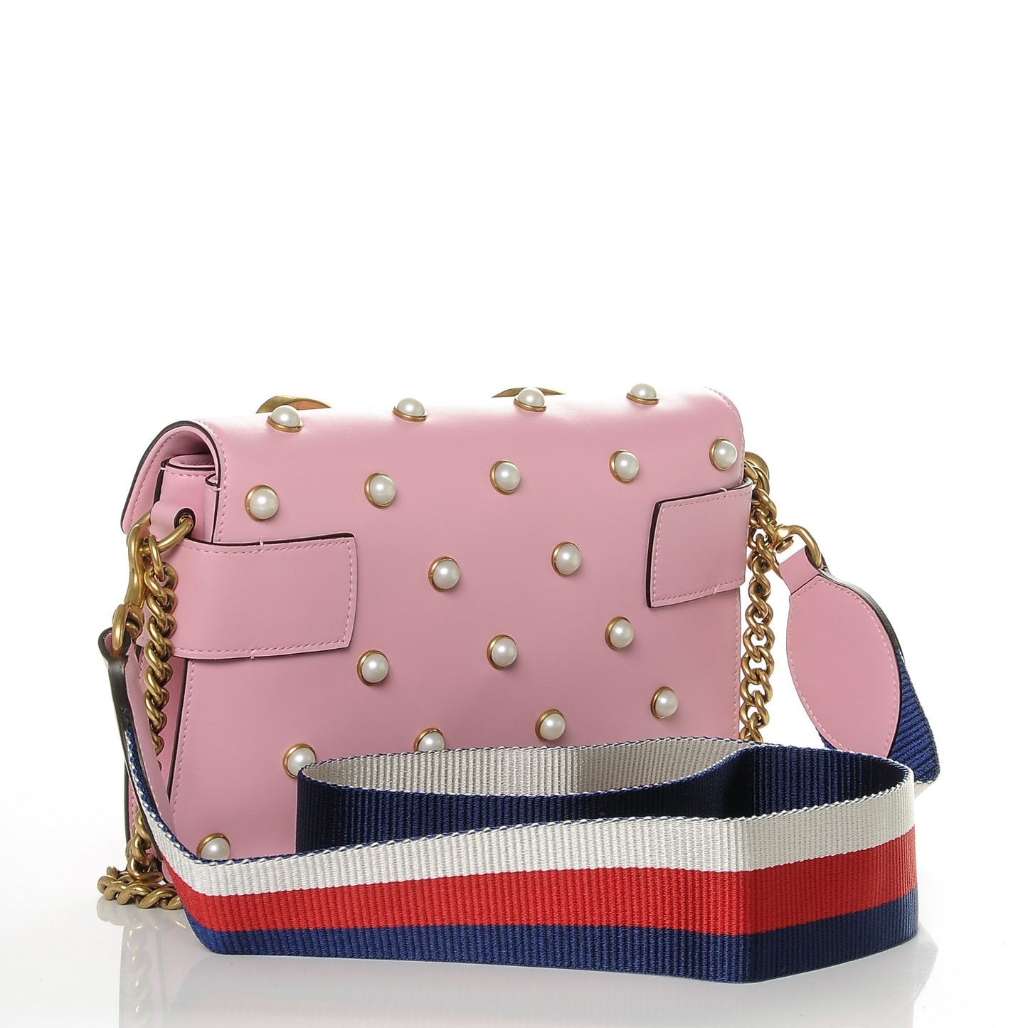 Nappa Pearl Studded Mini Queen Margaret Broadway Shoulder Bag Sugar Pink