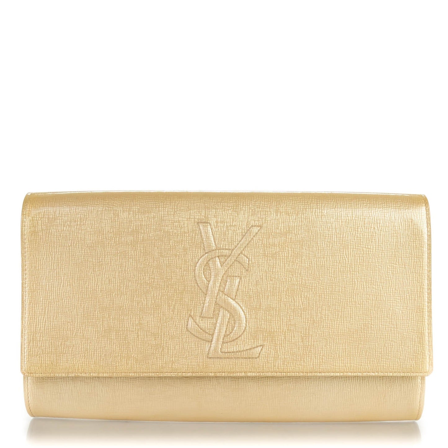 Patent Large Belle De Jour Clutch Champagne Gold