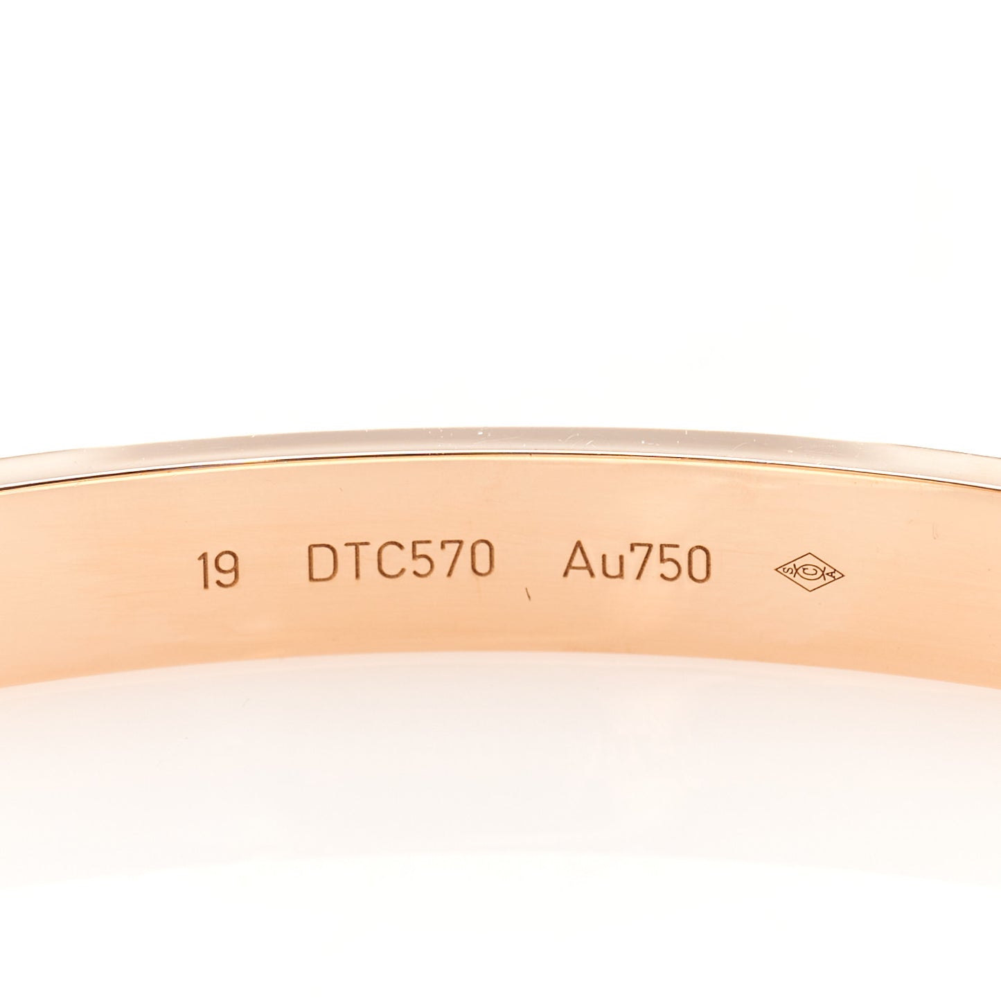 18K Pink Gold 4 Diamond LOVE Bracelet 19