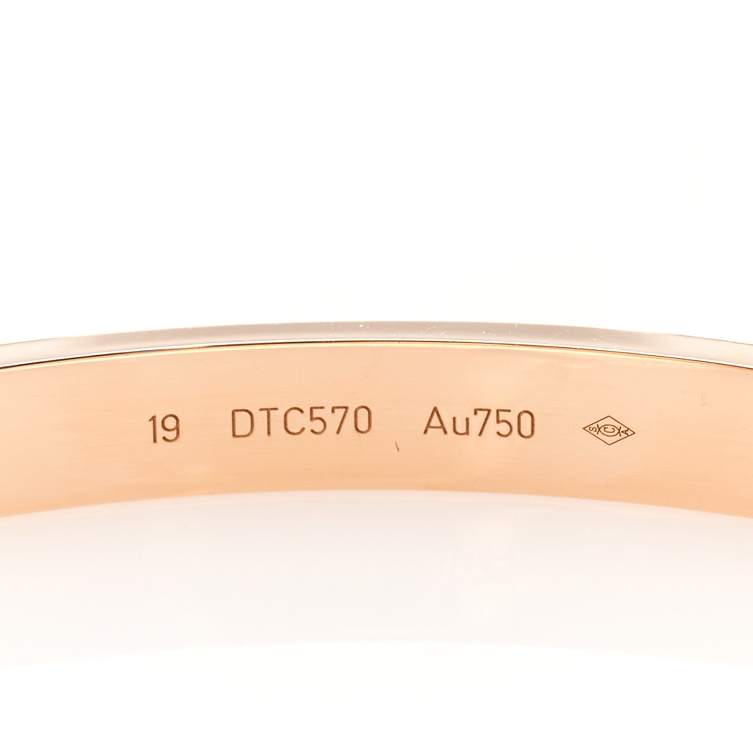Cartier 18K Pink Gold 4 Diamond LOVE Bracelet 19 4 of 5