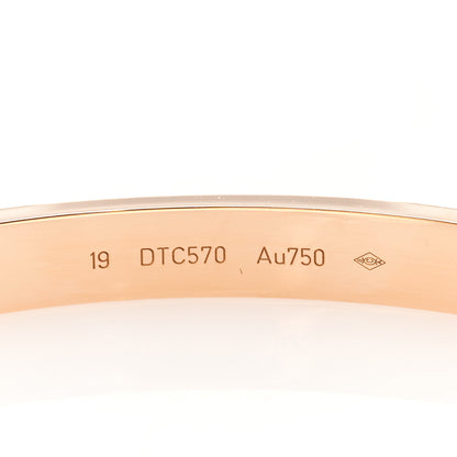 Cartier 18K Pink Gold 4 Diamond LOVE Bracelet 19 4 of 5