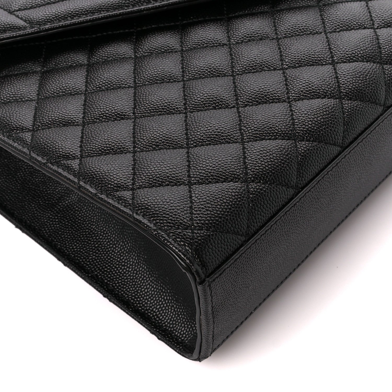 Saint Laurent Grain De Poudre Textured Mixed Matelasse Large Triquilt Monogram Satchel Black 10 of 12