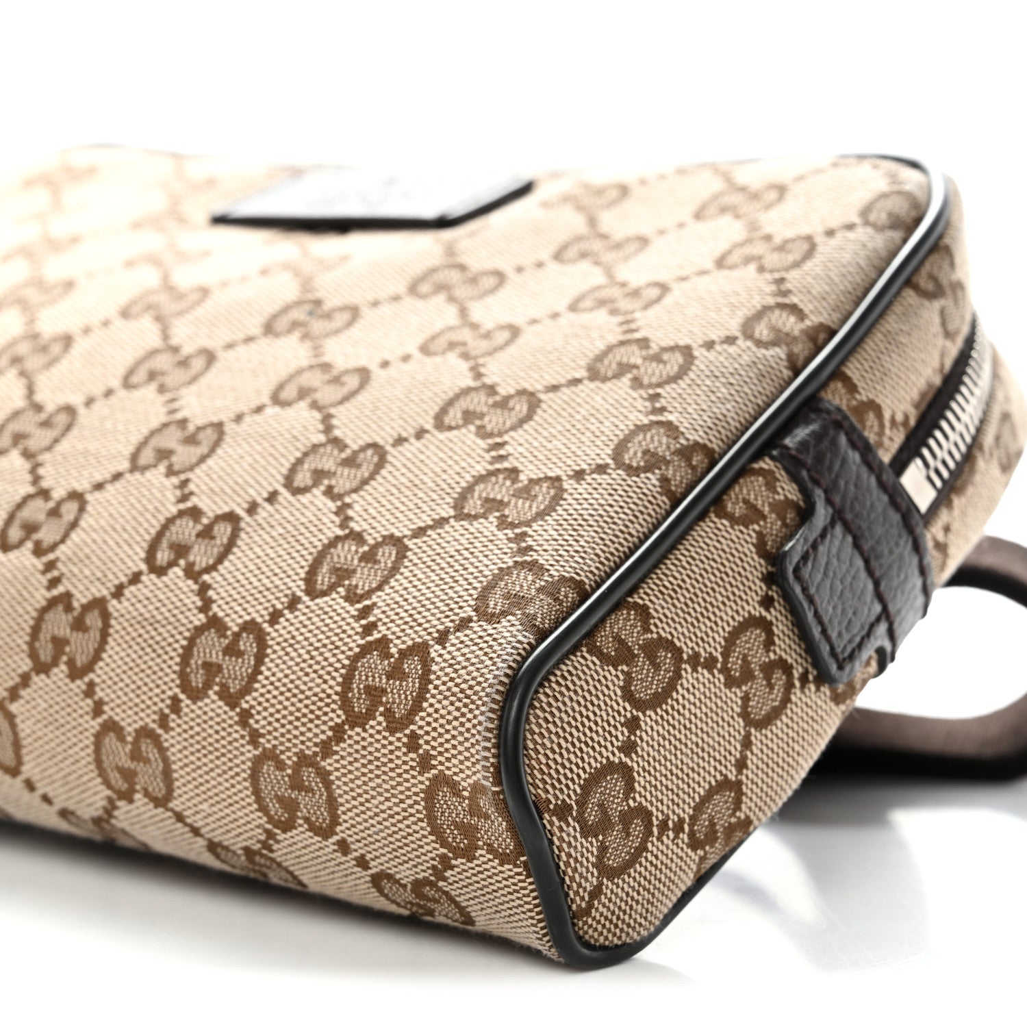 Gucci Monogram Dollar Calfskin Belt Bag Beige Ebony Testa di Moro Marrone Scuro 10 of 11