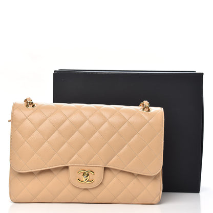 Chanel Caviar Quilted Jumbo Double Flap Beige Clair 14 of 14