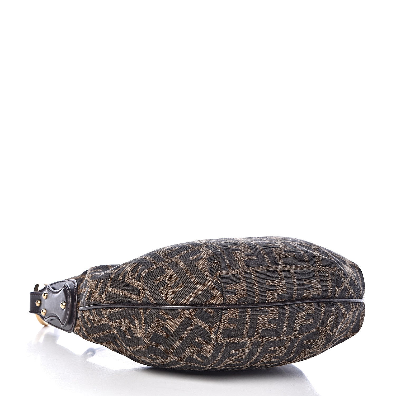 Fendi Zucca Cuoio Lucido Small Chef Hobo Tobacco Moro 4 of 11