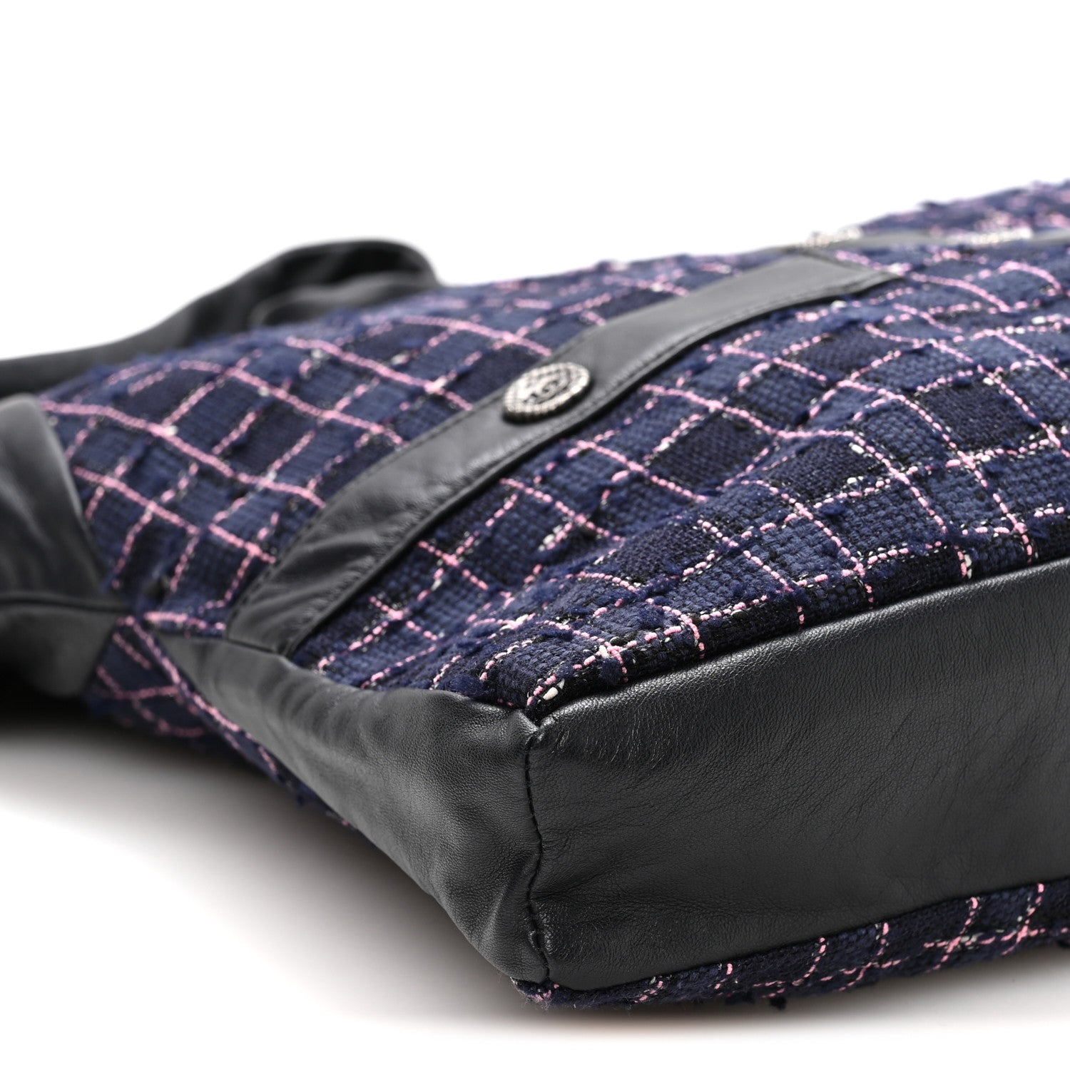 Chanel Tweed Lambskin Large Girl Bag Navy Blue Pink 9 of 10