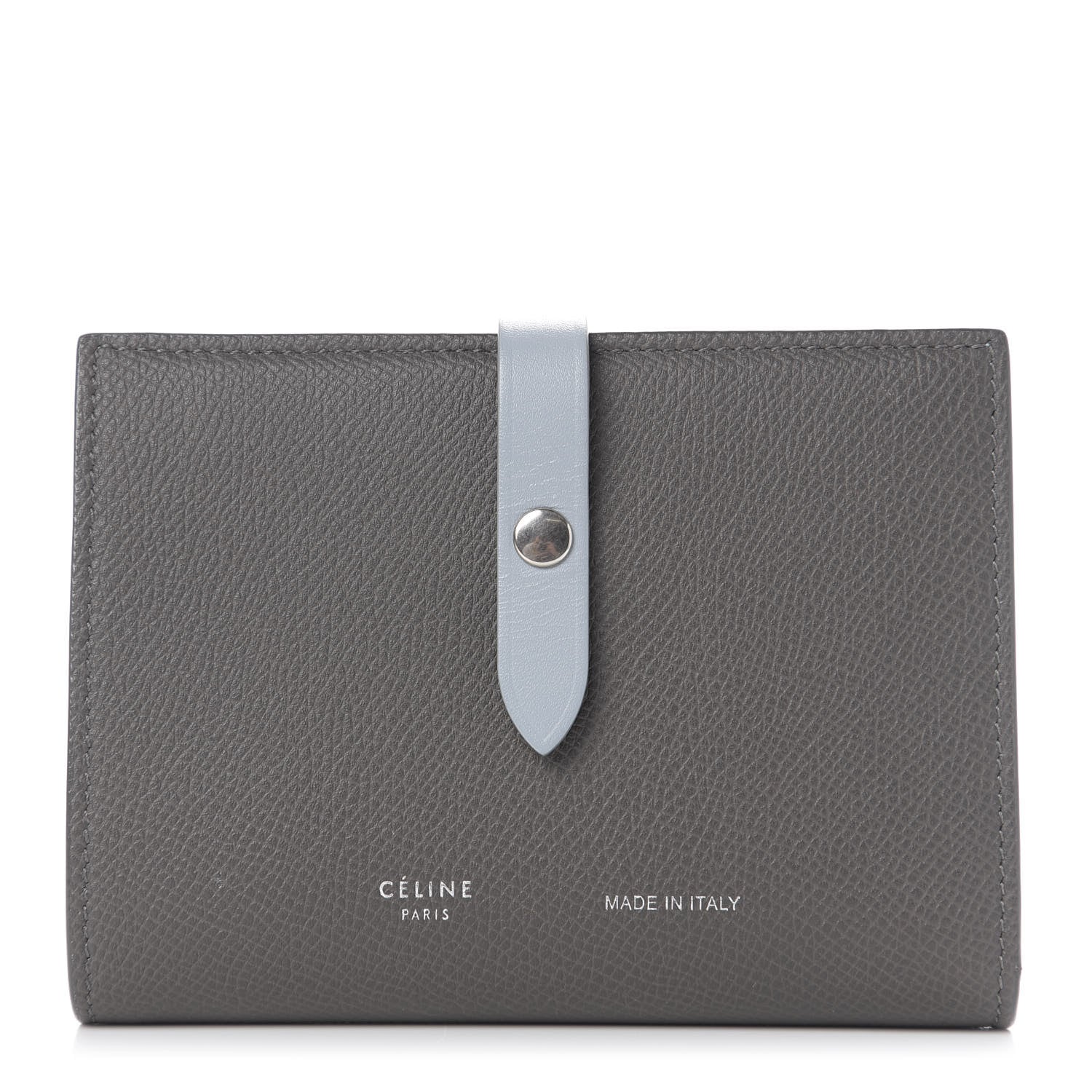 Celine Grained Calfskin Large Multifunction Strap Wallet Pebble Mineral 1 of 7