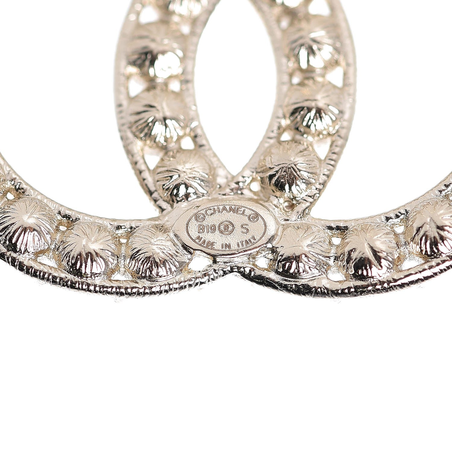 Chanel Crystal CC Large Stud Earrings Gold 3 of 5